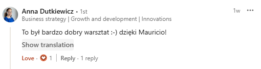 Opinia Anny Dutkiewicz po warsztacie prowadzonym przez Mauricio Vargasa Tapiasa